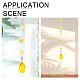 CHGCRAFT 2Pcs Bee Themed Sun Catchers Teardrop Pendant Decoration Hanging Suncatchers with Alloy Findings and Alloy Pendant for Home Decoration HJEW-CA0001-56-5