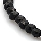 Faceted Flat Round Black Glass Beads Strands EGLA-A033-4mm-02-1