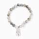 Natural Labradorite Beads Charm Bracelets BJEW-O162-D13-1