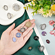 Sunnyclue DIY 宝石用指輪作成キット  ちょう結び、花、楕円形の調節可能な合金リングセッティングを含む  天然＆合成混合石カボション  12個/袋 DIY-SC0022-34-3