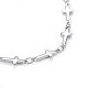 304 Stainless Steel Cross Link Anklets AJEW-AN00255-2