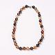Natural Dyed Agate Beads Necklaces NJEW-F139-8mm-08-1