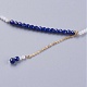 Natural Lapis Lazuli and Electroplate Blue Chalcedony Pendant Necklaces NJEW-K108-19-01-2