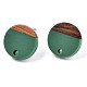 Accessoires de boucles d'oreilles en résine opaque et bois de noyer MAK-N032-007A-B02-2