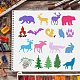 FINGERINSPIRE Animal Stencils Template 11.8x11.8inch Plastic Forest Animals Drawing Painting Stencils Bear DIY-WH0172-393-6