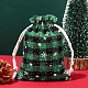 Рождественские тематические сумки из мешковины на шнурке XMAS-PW0001-236F-1