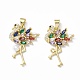 Rack Plating Brass Micro Pave Colorful Cubic Zirconia Charms ZIRC-C041-15G-2