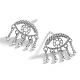 Rhodium Plated 925 Sterling Silver Micro Pave Cubic Zirconia Stud Earrings HN3169-2-1