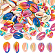 Nbeads 60Pcs 6 Colors Printed Natural Cowrie Shell Beads SSHEL-NB0001-42-1