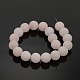 Chapelets de perles rondes en quartz rose mat naturel G-M272-06-8mm-2
