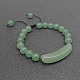 Natürliche grüne Aventurinperlen geflochtene Perlenarmbänder für Damen und Herren LS5537-9-1