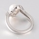 Simple Fashion Sterling Silver Cubic Zirconia Pearl Rings STER-K012-04-3
