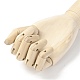 木製アーティストマネキン  柔軟な指で  ヤシ  バリーウッド  254x100x52.5mm DIY-P024-C02-3