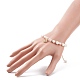 Chip di quarzo rosa naturale e braccialetto di perline BJEW-JB08236-01-3