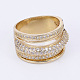 Brass Micro Pave Cubic Zirconia Finger Rings RJEW-E145-32G-2