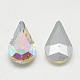 Cabujones de cristal con rhinestone RGLA-T082-6x10mm-05-2
