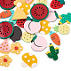 Craftdady 36pcs 9スタイルの酢酸セルロース（樹脂）ペンダント  グリッターパウダー付き  きのことサボテンといちごとスイカとパイナップルとにんじんと花と桃  ミックスカラー  4個/スタイル KY-CD0001-02-3