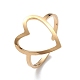 Hollow Out Heart 304 Stainless Steel Open Cuff Ring for Women RJEW-E073-07G-1