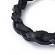Bracelets ajustables en cuir de vachette tressé BJEW-JB04436-01-2