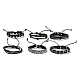 6 pulsera de cordón de cuero sintético trenzado ajustable de 6 estilos con cordón encerado para hombres BJEW-F458-06-2