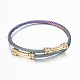 Trendy conjuntos de anillos y brazaletes de torque de 304 acero inoxidable SJEW-H073-05-3