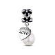 Tinysand placcato rodio 925 pendente in argento sterling smaltato con margherita perla europea pendenti con foro grande TS-P-096-1