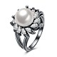 Elegante concha de latón perla anillos de dedo RJEW-BB23131-7-1