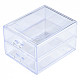 二層ポリスチレンプラスチックビーズ貯蔵容器  2つのコンパートメントオーガナイザーボックス付き  長方形の引き出し  透明  19.4x15.2x11.5cm CON-N011-043-6