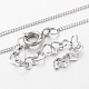 304 Stainless Steel Shell Pearl Beaded Pendant Necklaces NJEW-JN01309-3
