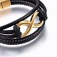 Leather Cord Multi-strand Bracelets BJEW-G603-38G-2
