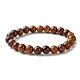 Bracelets extensibles unisexes en bois naturel avec perles BJEW-JB05463-01-1