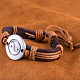 Réglable en alliage de zinc unisexes occasionnels yin-yang et des bracelets en cuir BJEW-BB15589-7