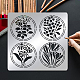 BENECREAT 15.6x15.6cm Flower Pattern Stainless Steel Drawing Stencils DIY-WH0279-083-7