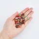 DICOSMETIC 30Pcs 5 Colors Natural Heart Agate Charms with Flower Bead Spacers Colorful Crystal Stone Charms Flat Heart Pendants with Golden Loop for Jewelry Making FIND-DC0002-31-3
