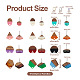 Cheriswelry diy 12 paires 12 style bicolore résine et bois de noyer boucles d'oreilles accessoires DIY-CW0001-35-3