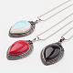 Natural & Synthetic Mixed Stone Pendant Necklaces NJEW-JN01914-1