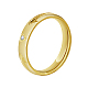 矢印模様のステンレス鋼の指輪女性用  ラインストーン付き  18KGP本金メッキ  usサイズ7（17.3mm） HA9923-2-1