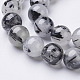 Chapelets de perles en quartz rutile noir naturel X-G-D295-10mm-2