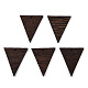 天然ウェンジウッドペンダント  染色されていない  三角形のチャーム  ココナッツブラウン  37.5x31.5x3.5mm  穴：2mm WOOD-T023-61-1