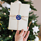 クリスマステーマのワックスシーリングスタンプセット  シーリングワックススタンプ無垢真鍮ヘッド、木製ハンドル付き  封筒の招待状  ギフトカード  スノーフレーク  83x22mm  スタンプ：25x14.5mm AJEW-WH0208-966-7