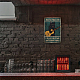 Globleland chat jouant de la guitare vintage en métal étain signe art plaque affiche rétro métal mur décoratif étain signes 8 × 12 pouces pour la maison cuisine bar café club décoration AJEW-WH0189-040-7
