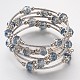 More Loops Glass Beads Wrap Bracelets BJEW-JB02043-2