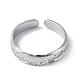 304 Stainless Steel Crescent Moon Open Cuff Ring for Women RJEW-C046-01P-2