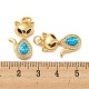 Brass Micro Pave Cubic Zirconia with Synthetic Opal Pendants KK-D096-04B-G-3