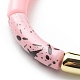 Bracciale elasticizzato con perline in tubo curvo acrilico per donna BJEW-JB08437-03-4