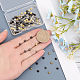 Chgcraft 120 pièces 4 couleurs plat rond mini tige en alliage boutons décoratifs pour bricolage couture à la main mini vêtements FIND-CA0007-48-3