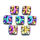Perlas de aleación de color arco iris chapado en estante PALLOY-S180-363-1