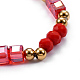 Bracelets stretch avec perles en verre BJEW-L640-04G-3