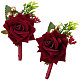 Craspire dasilk 2 Uds flor rosa broche de seda con plástico AJEW-CP0001-64-1