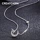Creatcabin Halskette mit Mond- und Sternanhänger aus klarem Zirkonia SJEW-CN0001-11-6